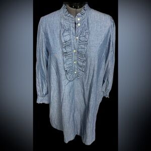 JCrew Chambray Ruffle Dress